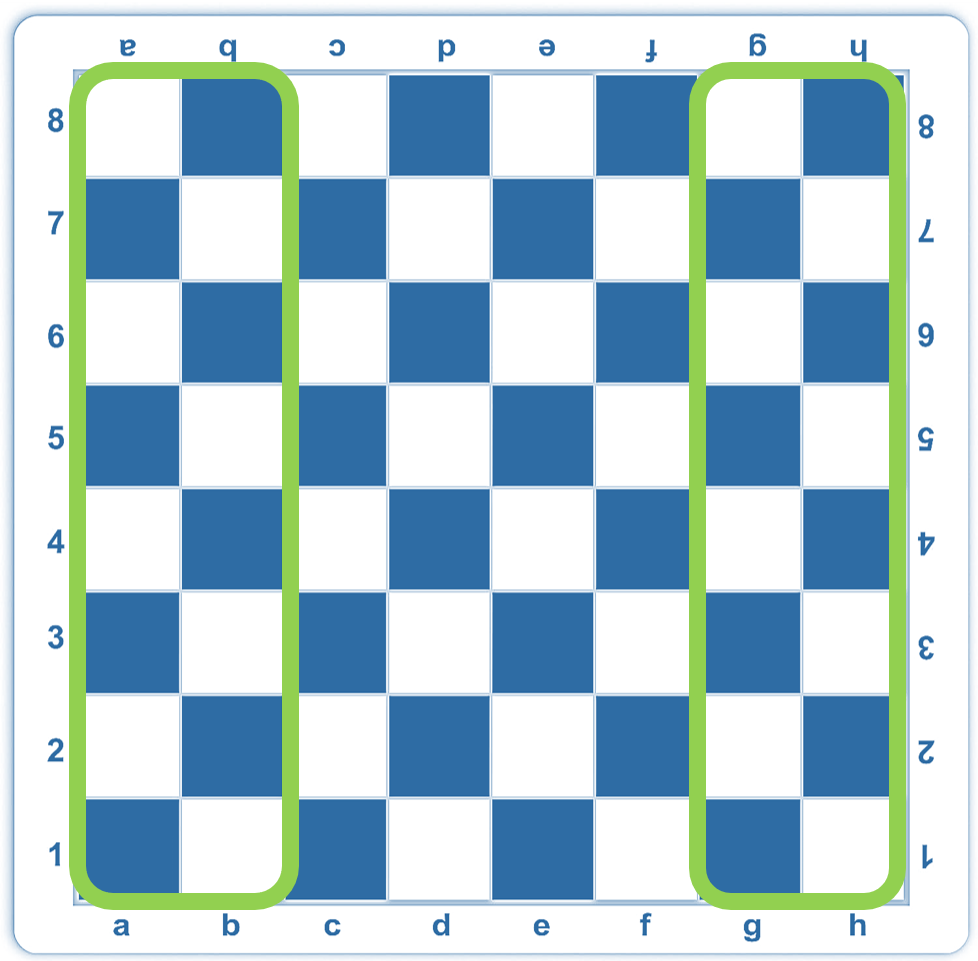 chess board with both left and right  highlighted with green is called "the flank"