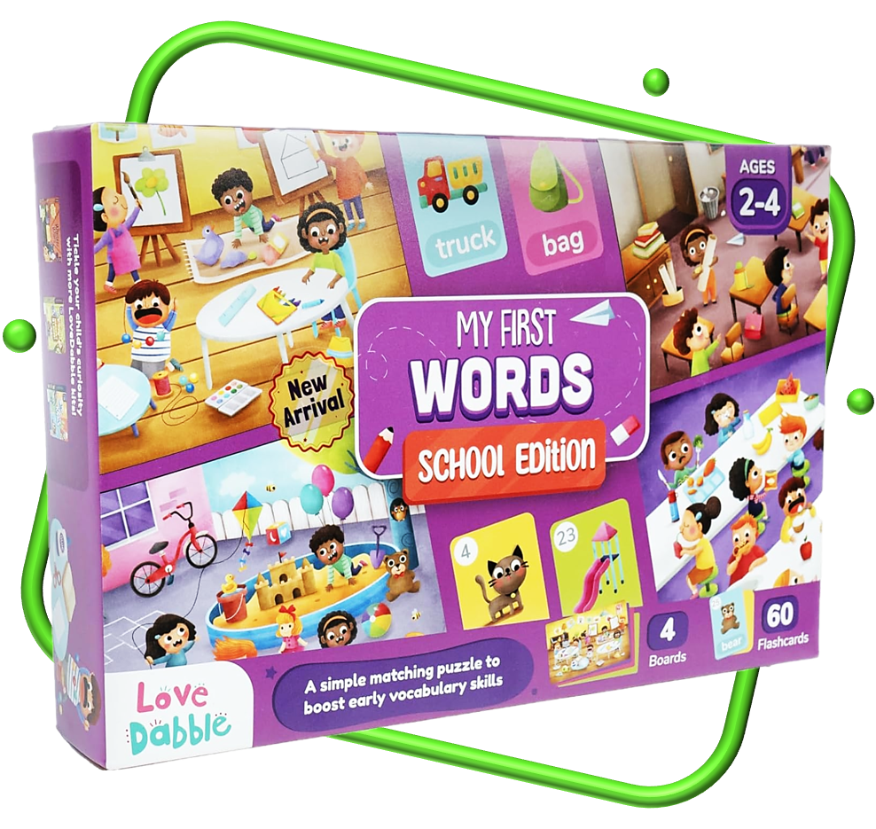 My First Words School Edition game board