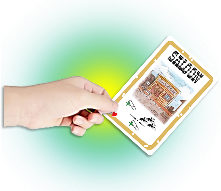 Hand Holding A Saloon Card