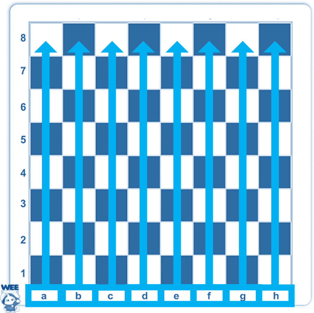 Arrows Showing Files In A Chessboard